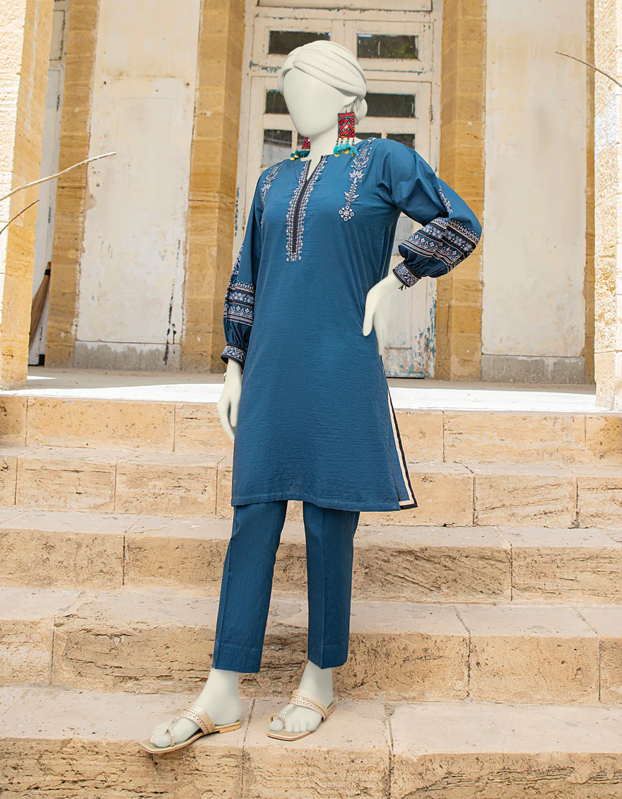 BLUE LAWN 2PC STITCHED | JLAWN-S-JST-24-1664/S FOLK-03 - Image 3