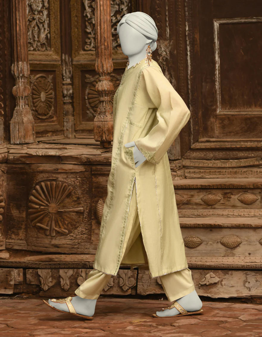 GREEN PAPER COTTON 2PC STITCHED | JLAWN-S-JST-25-2013 FB/REGAL-01 - Image 2