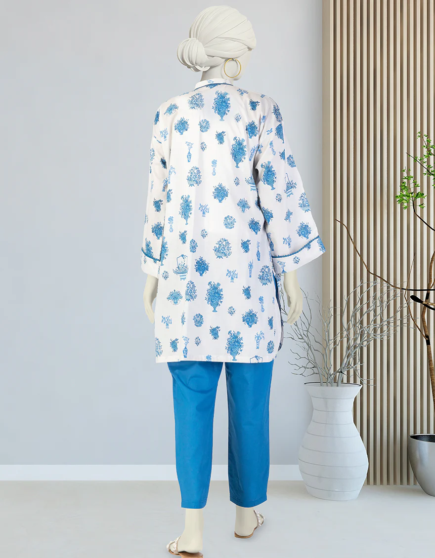WHITE LAWN 2PC STITCHED | JLAWN-S-JST-25-2054/S INDIGO IMPRESSION-2 - Image 2