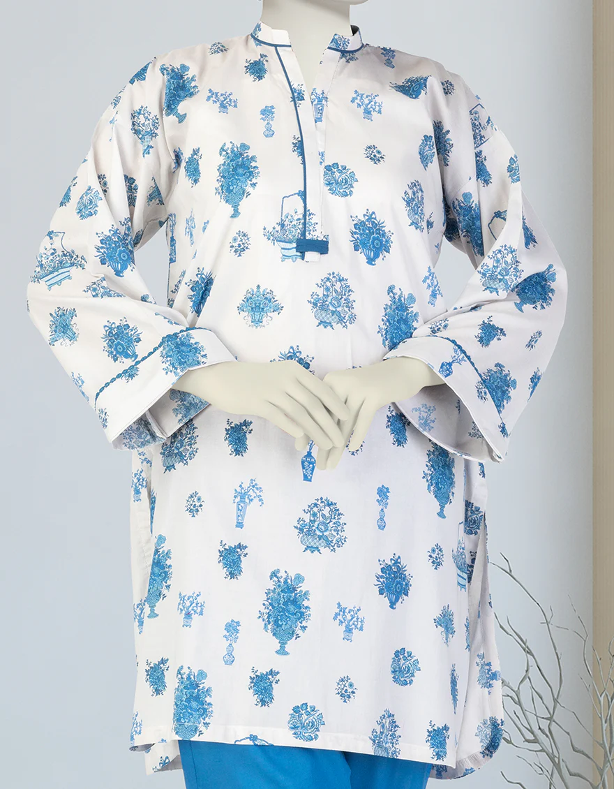 WHITE LAWN 2PC STITCHED | JLAWN-S-JST-25-2054/S INDIGO IMPRESSION-2 - Image 3