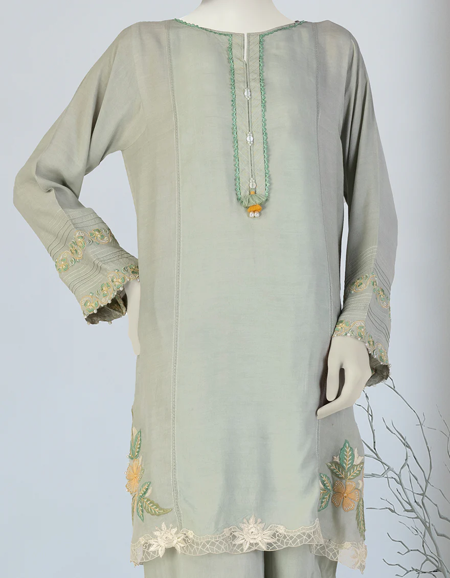 GREEN SILK 2PC STITCHED | JLAWN-S-JST-25-2061/ - Image 3