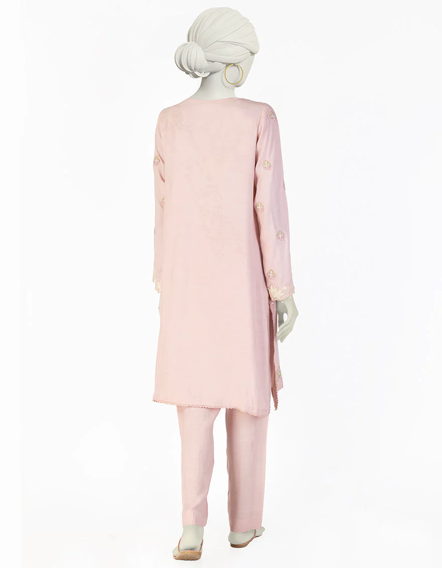 PINK SILK 2PC STITCHED | JLAWN-S-JST-25-2062/S FLORAL-07 - Image 2