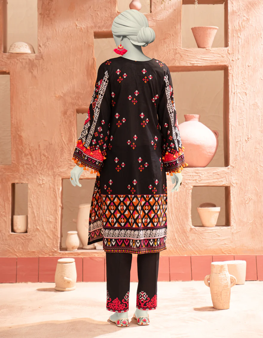 BLACK CAMBRIC 2PC UNSTITCHED | JLAWN-S-JST-25-2073 - Image 2