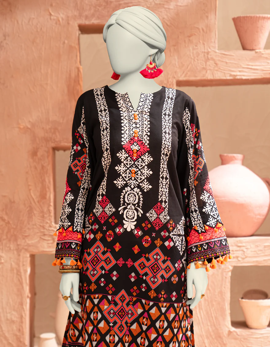 BLACK CAMBRIC 2PC UNSTITCHED | JLAWN-S-JST-25-2073 - Image 3