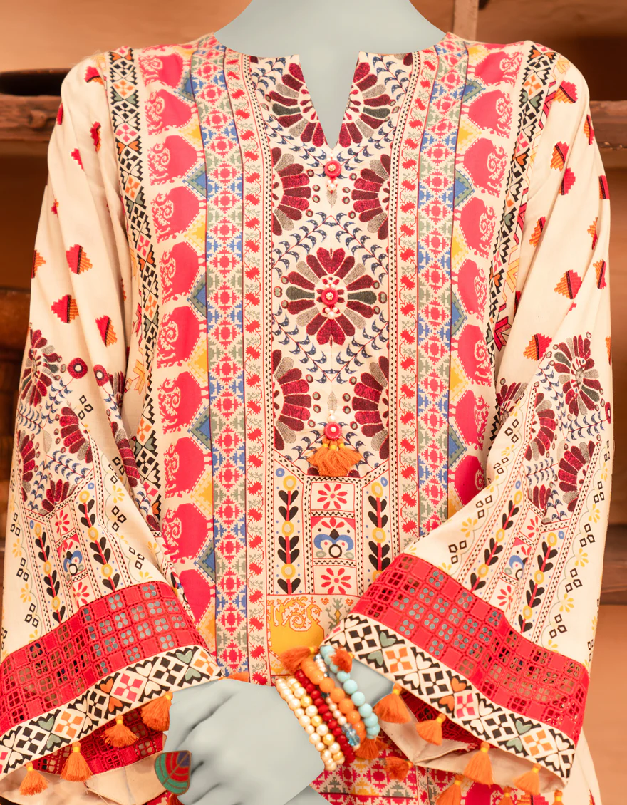 BEIGE CAMBRIC 2PC UNSTITCHED | JLAWN-S-JST-25-2074 - Image 3