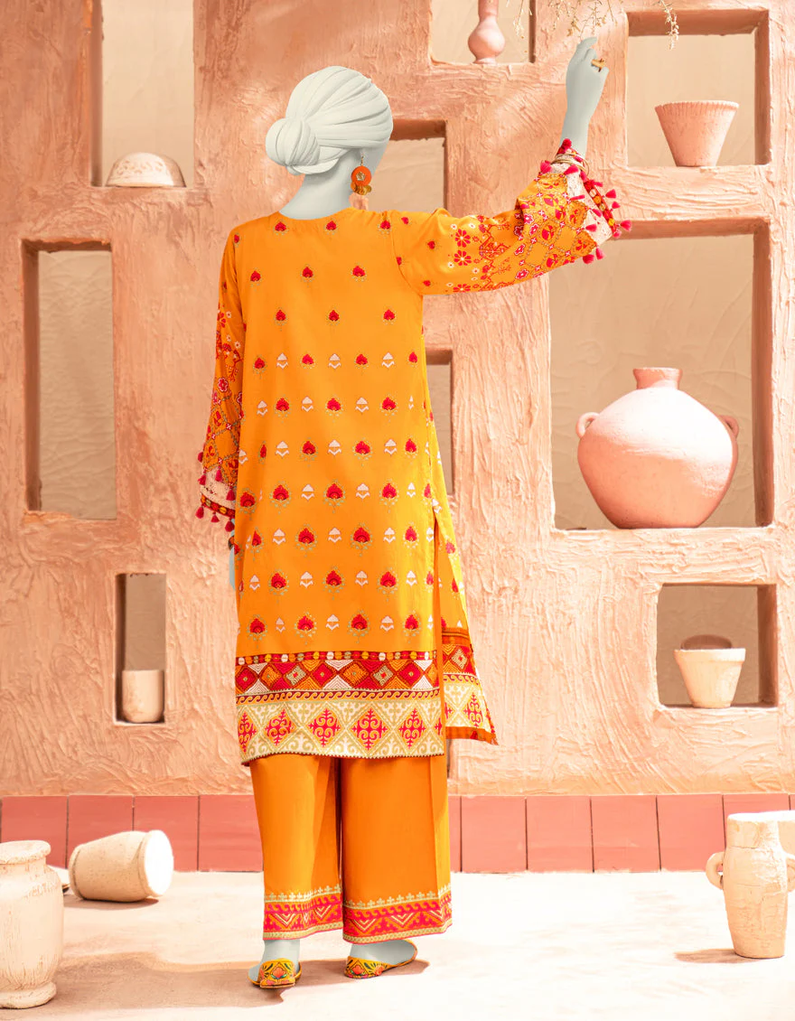 MUSTARD CAMBRIC 2PC UNSTITCHED | JLAWN-S-JST-25-2075 - Image 2