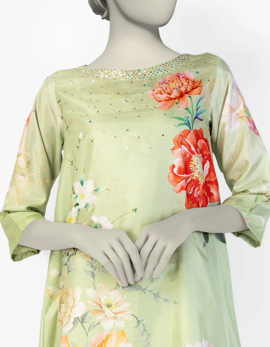 GREEN SILK 2PC STITCHED | JLAWN-S-JST-25-2091/ - Image 2