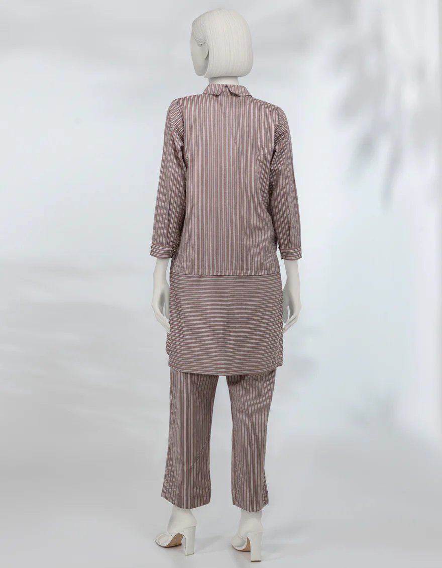 BROWN LAWN 2PC STITCHED | JLAWN-S-JST-25-2148/S SOFT STRIPS-2 - Image 2