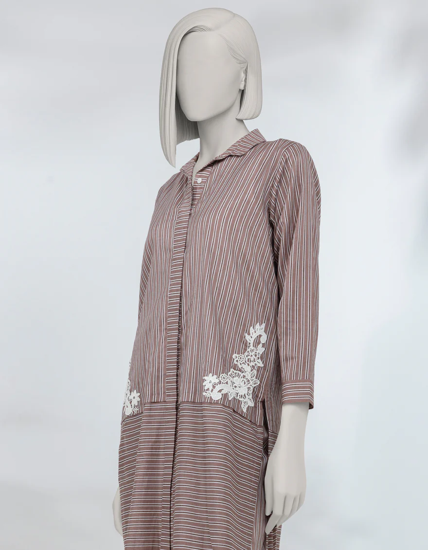 BROWN LAWN 2PC STITCHED | JLAWN-S-JST-25-2148/S SOFT STRIPS-2 - Image 3