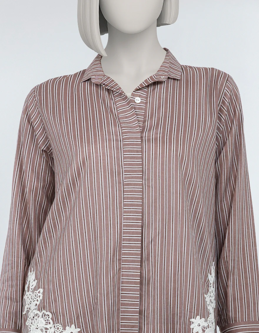 BROWN LAWN 2PC STITCHED | JLAWN-S-JST-25-2148/S SOFT STRIPS-2 - Image 4