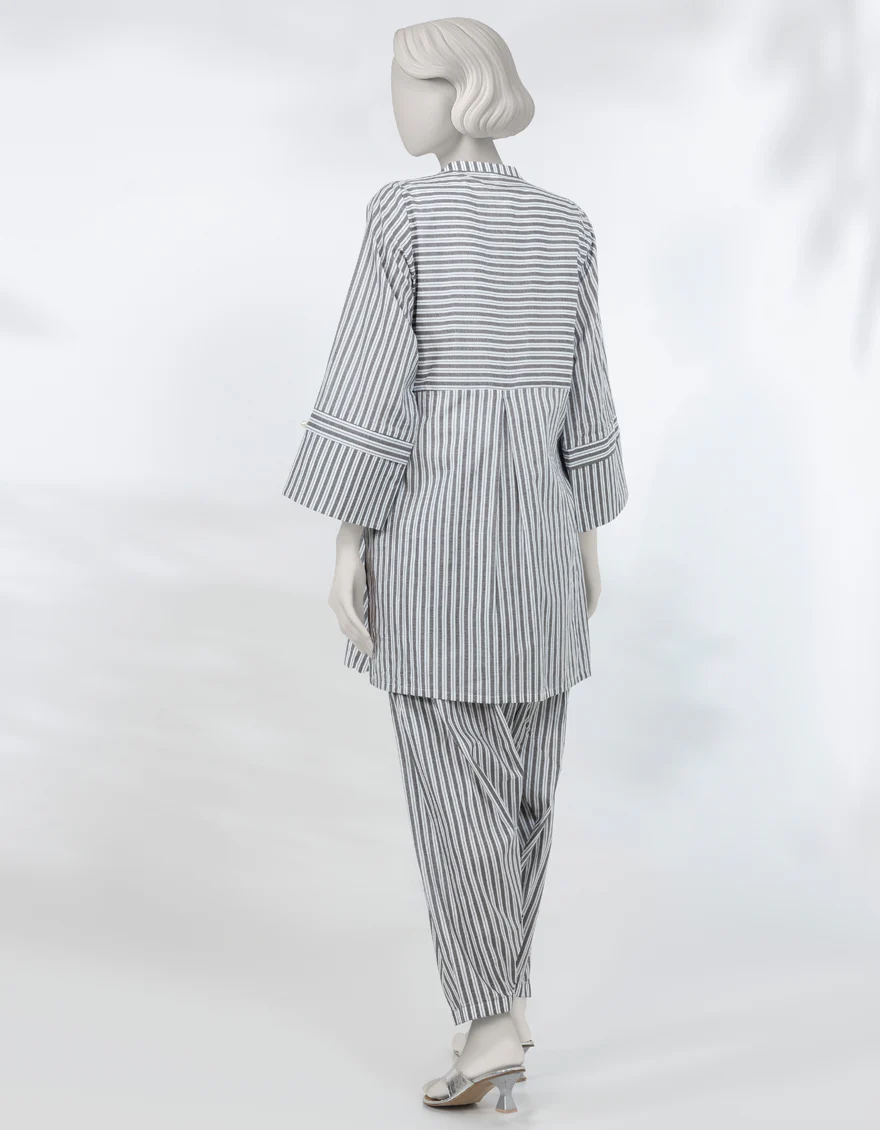 GREY LAWN 2PC STITCHED | JLAWN-S-JST-25-2149/S SOFT STRIPS-3 - Image 2