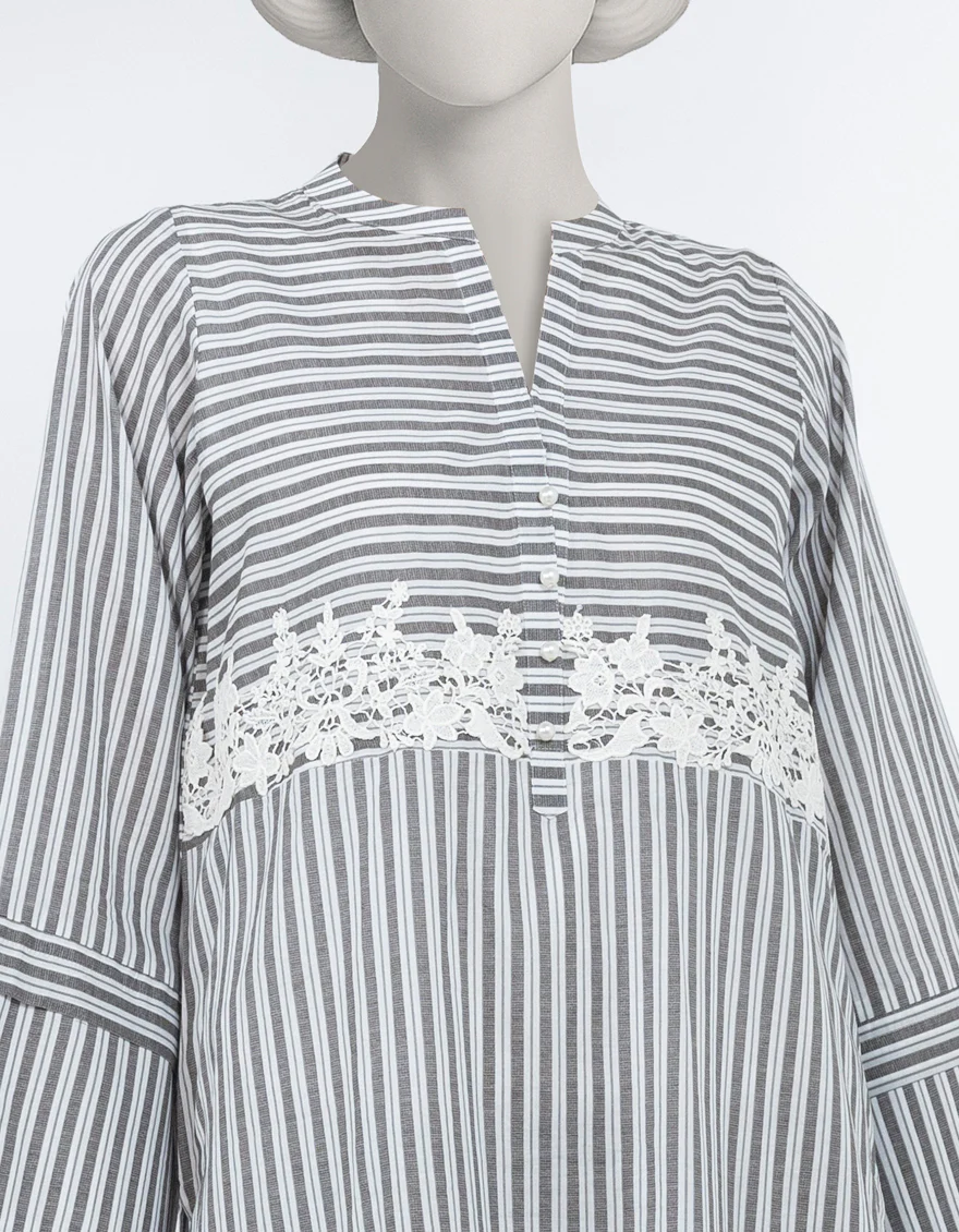 GREY LAWN 2PC STITCHED | JLAWN-S-JST-25-2149/S SOFT STRIPS-3 - Image 4