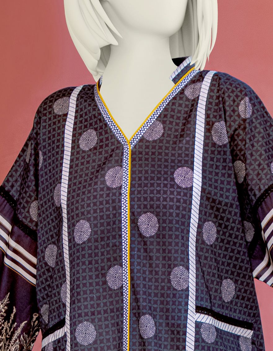 BLACK LAWN 2PC UNSTITCHED | JLAWN-S-JST-US-21-1617 POLKA - Image 2
