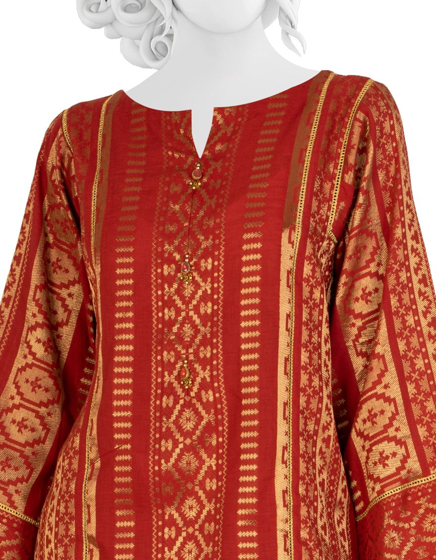 RED LAWN 2PC UNSTITCHED | JLAWN-S-JST-US-21-1624 FEMME - Image 2