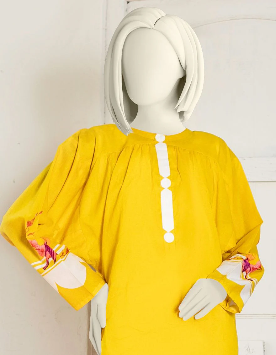YELLOW LAWN 2PC UNSTITCHED | JLAWN-S-JST-US-21-1634 FRANCAIS - Image 2