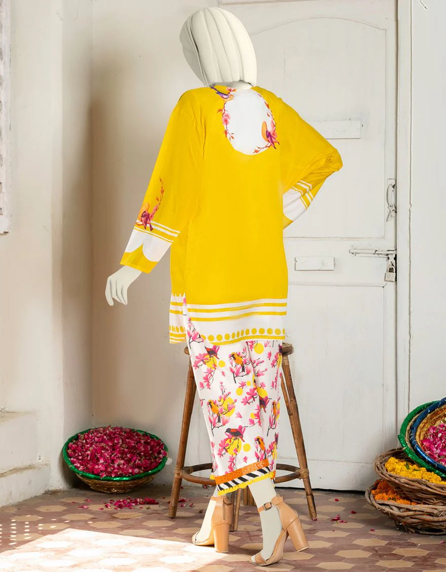 YELLOW LAWN 2PC UNSTITCHED | JLAWN-S-JST-US-21-1634 FRANCAIS - Image 3