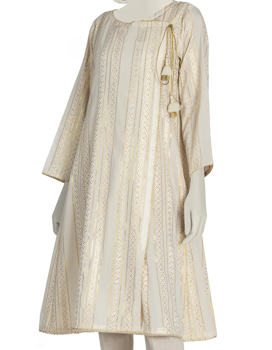 BEIGE JACQUARD 2PC STITCHED | JLAWN-S-JST-US-22-1605/S KORA - Image 2