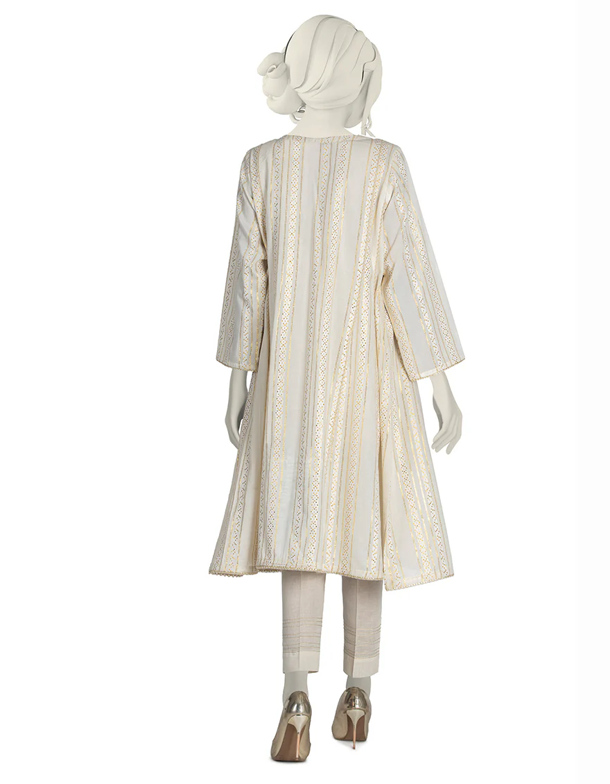 BEIGE JACQUARD 2PC STITCHED | JLAWN-S-JST-US-22-1605/S KORA - Image 3
