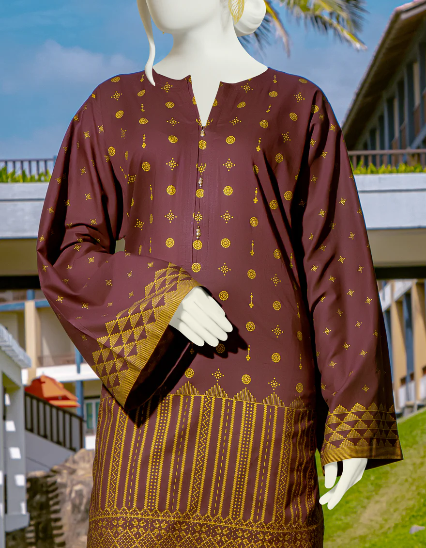 MAROON LAWN 2PC UNSTITCHED | JLAWN-S-JST-US-22-1611 SANNJH - Image 3