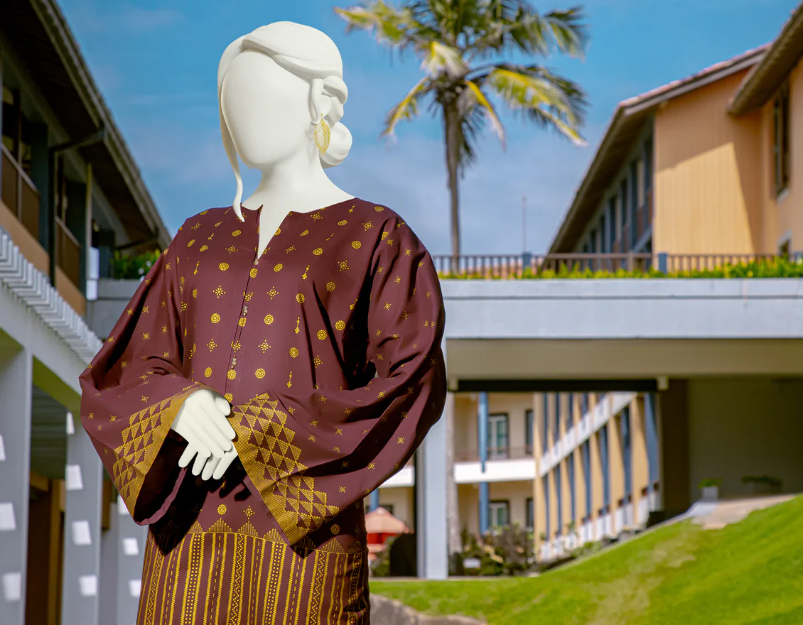 MAROON LAWN 2PC UNSTITCHED | JLAWN-S-JST-US-22-1611 SANNJH - Image 4