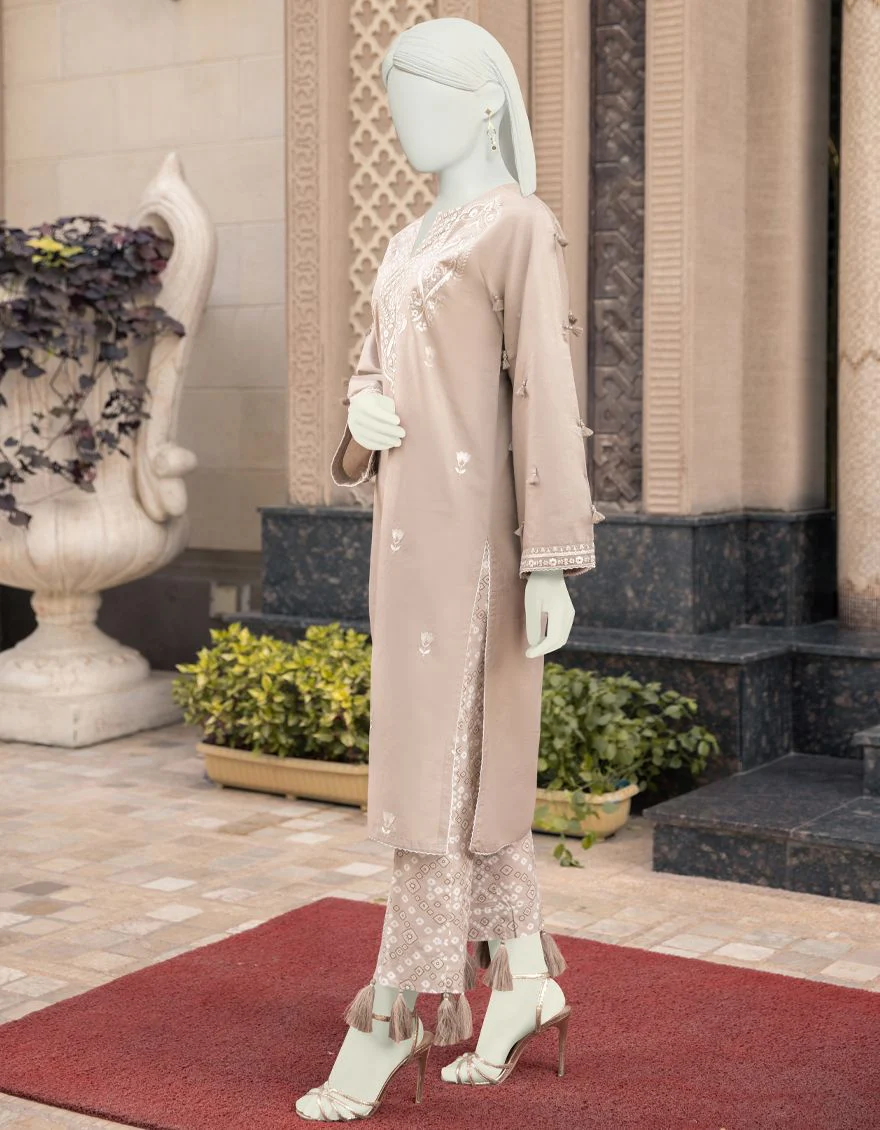 BEIGE 2PC UNSTITCHED | JLAWN-S-JST-US-22-1617 SCILLA - Image 4
