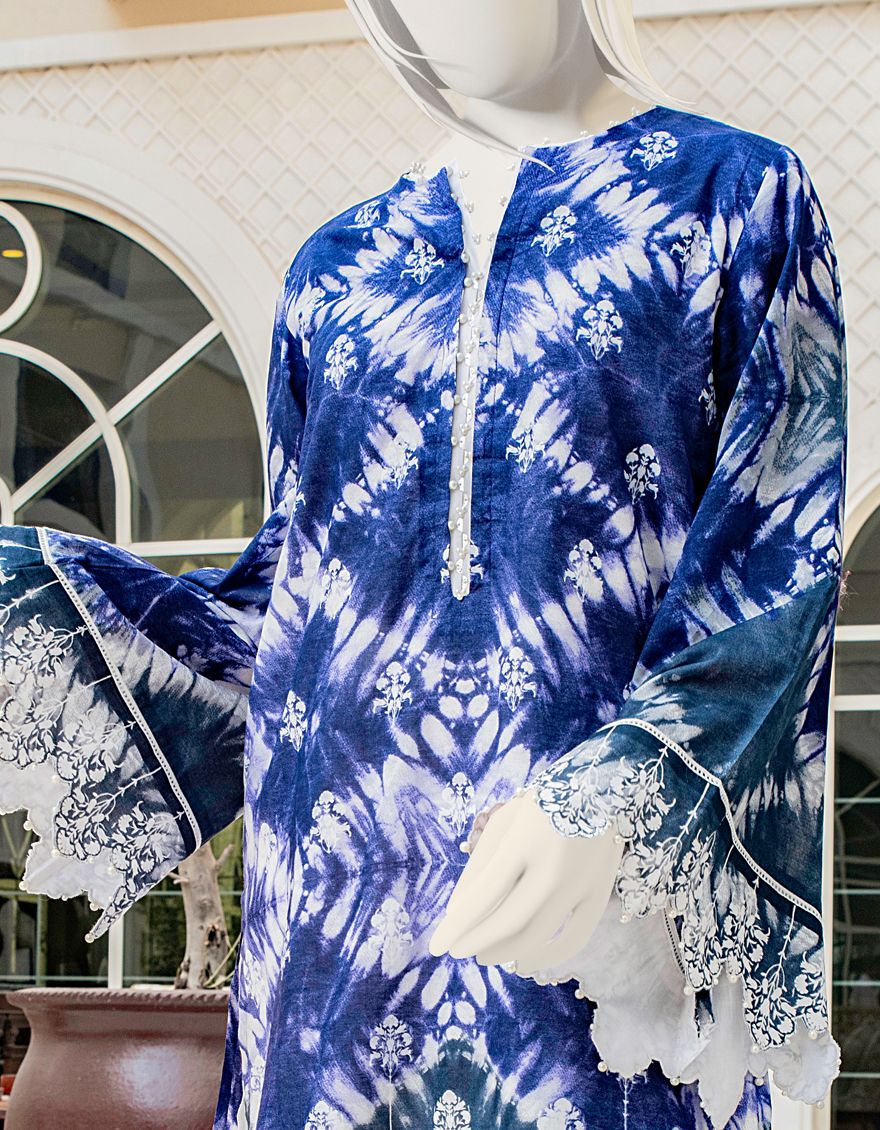 BLUE 2PC UNSTITCHED | JLAWN-S-JST-US-22-1622 DENIM BLUE - Image 2