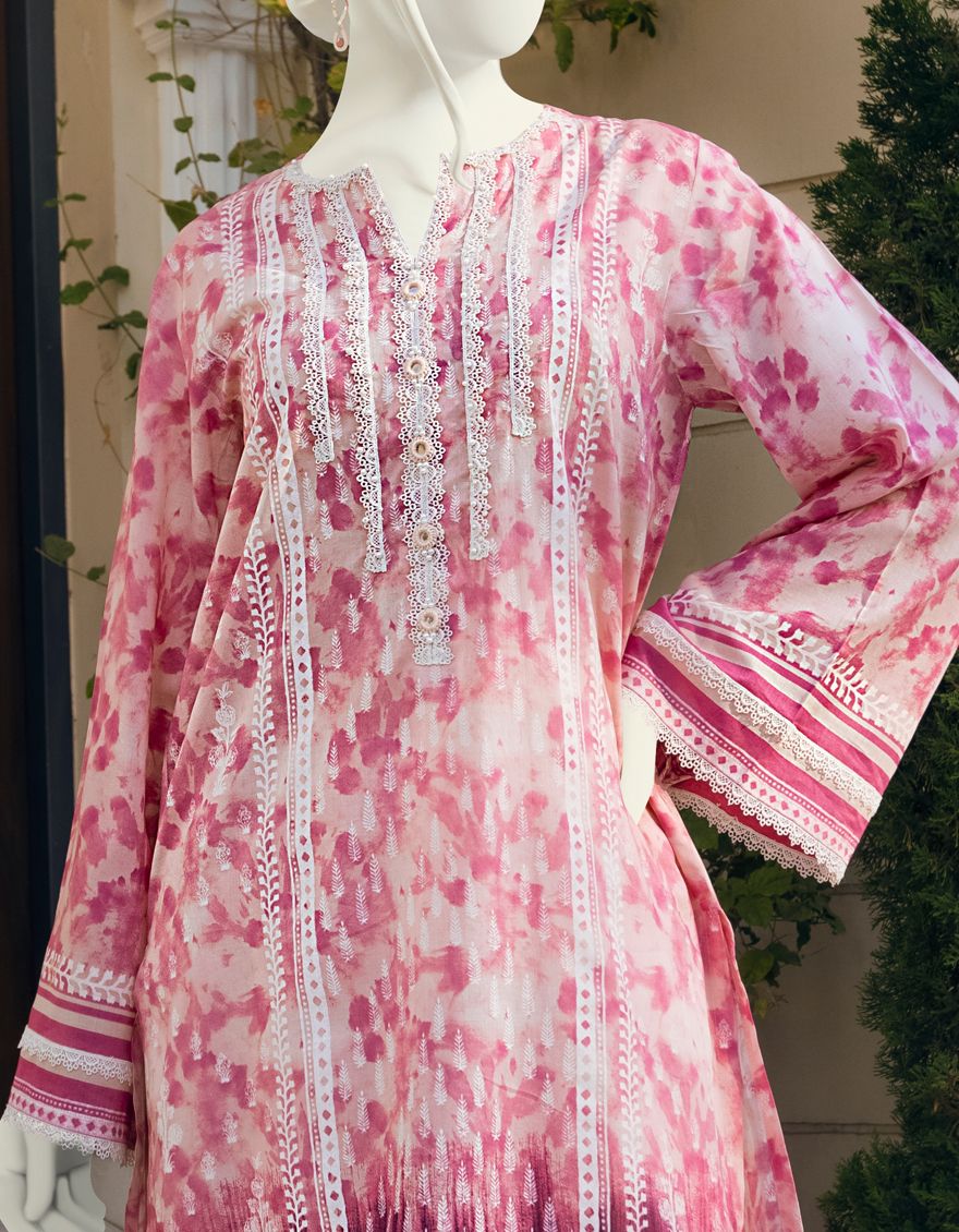 PEACH PINK LAWN 2PC UNSTITCHED | JLAWN-S-JST-US-22-1624 BLACK CURRENT - Image 4