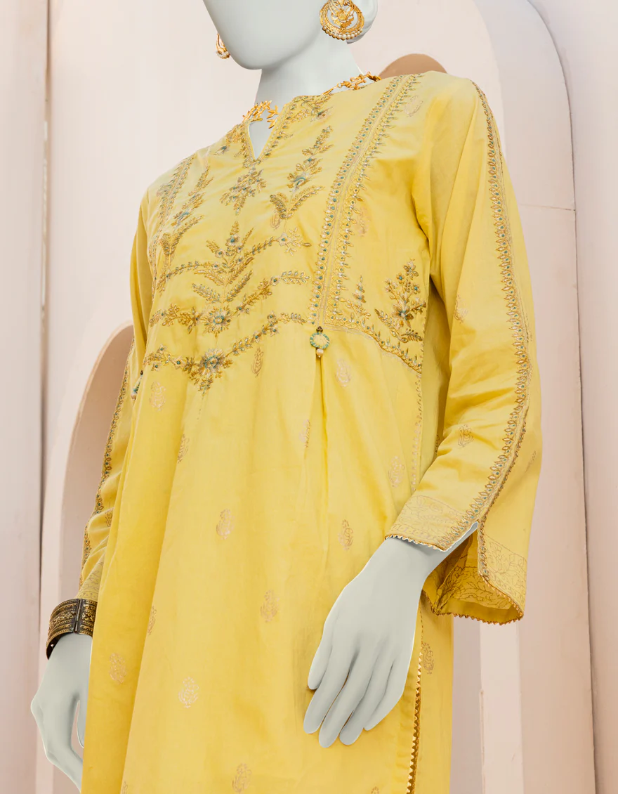 YELLOW LAWN 2PC STITCHED | JLAWN-S-JST-US-23-1604/S MEHRU - Image 3