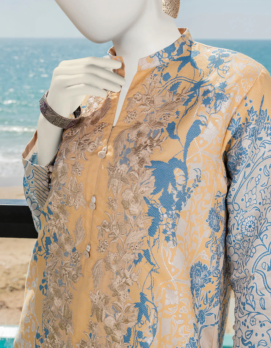 BEIGE JACQUARD 3PC STITCHED | JLAWN-S-JST-US-23-1649/S STOFA - Image 3