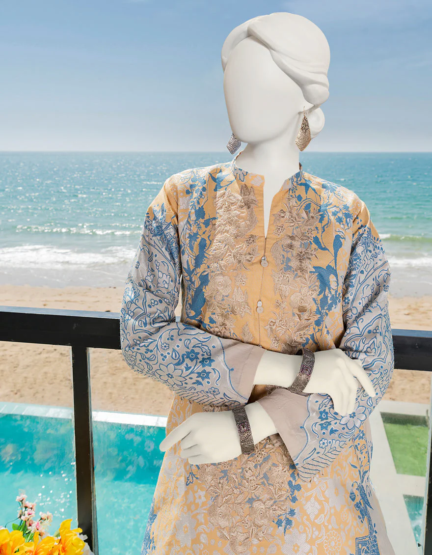 BEIGE JACQUARD 3PC STITCHED | JLAWN-S-JST-US-23-1649/S STOFA - Image 4