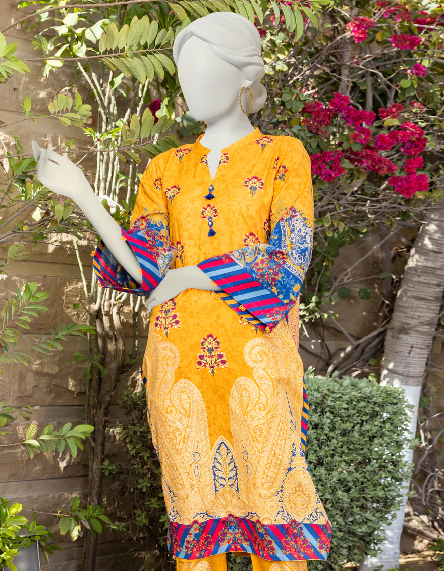 MUSTARD LAWN 2PC STITCHED | JLAWN-S-JST-US-23-1652/S D'ORO - Image 2