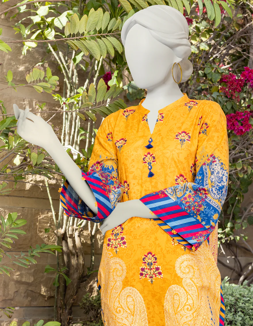 MUSTARD LAWN 2PC STITCHED | JLAWN-S-JST-US-23-1652/S D'ORO - Image 3