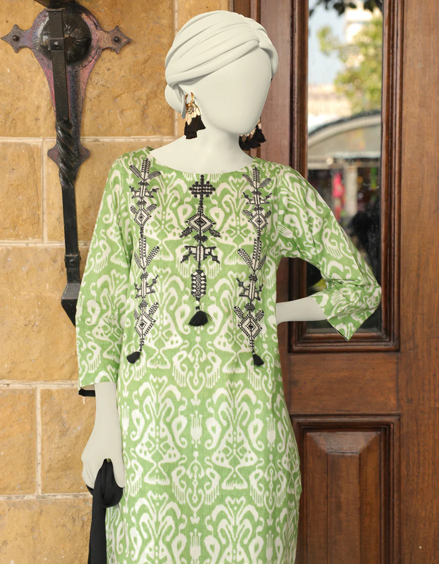 GREEN LAWN 2PC STITCHED | JLAWN-S-JST-US-23-1674/S IKKAT-2 - Image 3