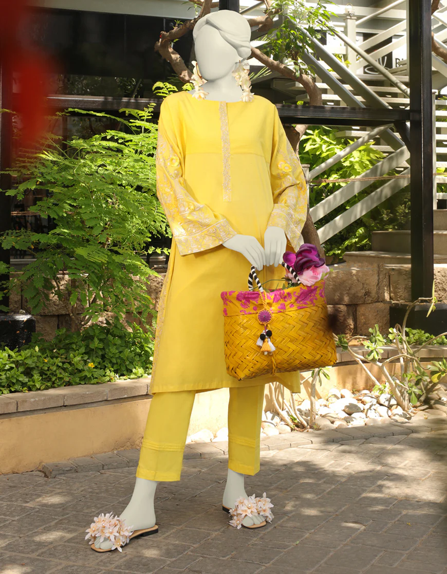 YELLOW LAWN 2PC STITCHED | JLAWN-S-JST-US-23-1677/S FLORAL-1