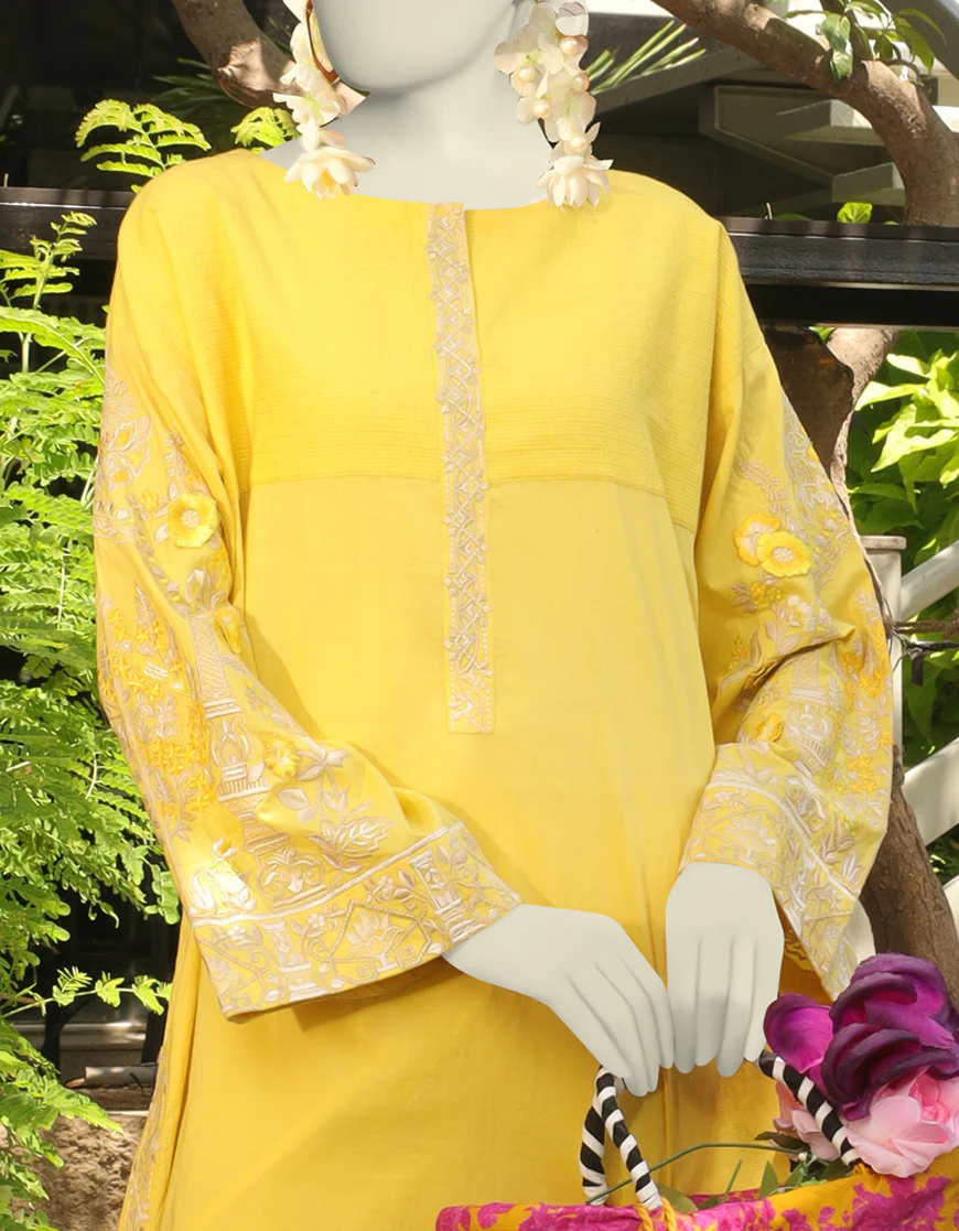 YELLOW LAWN 2PC STITCHED | JLAWN-S-JST-US-23-1677/S FLORAL-1 - Image 2