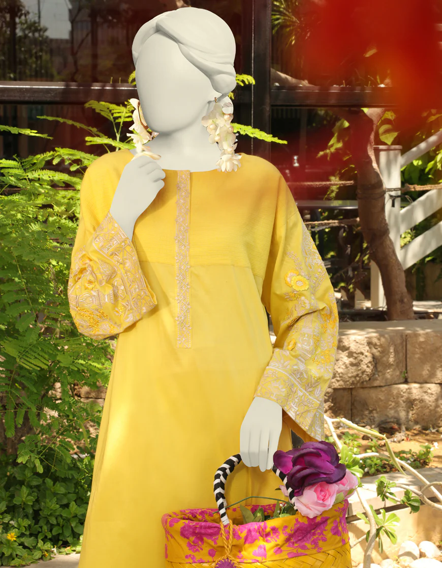 YELLOW LAWN 2PC STITCHED | JLAWN-S-JST-US-23-1677/S FLORAL-1 - Image 3
