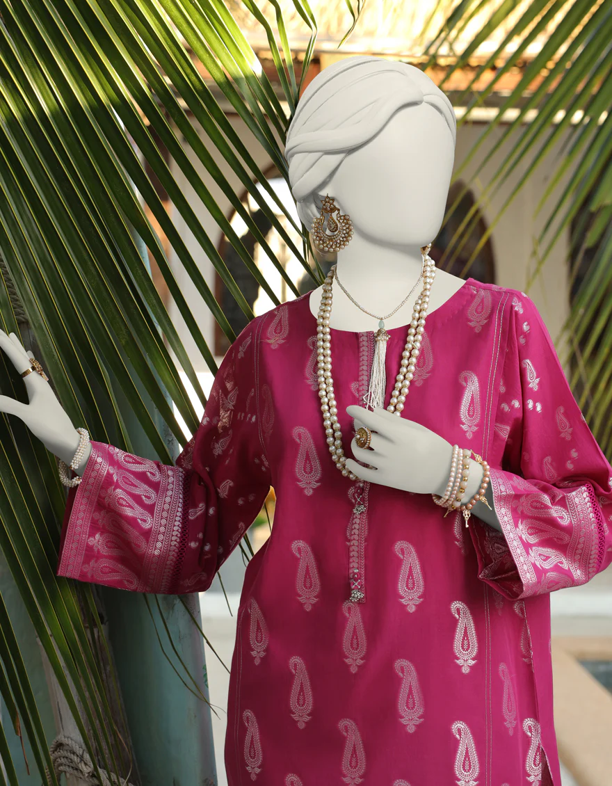PINK JACQUARD 1PC UNSTITCHED | JLAWN-S-JSU-24-911 UFAQ-3 - Image 2