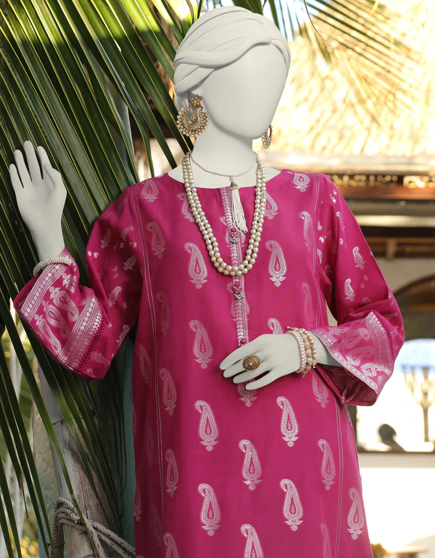 PINK JACQUARD 1PC UNSTITCHED | JLAWN-S-JSU-24-911 UFAQ-3 - Image 3