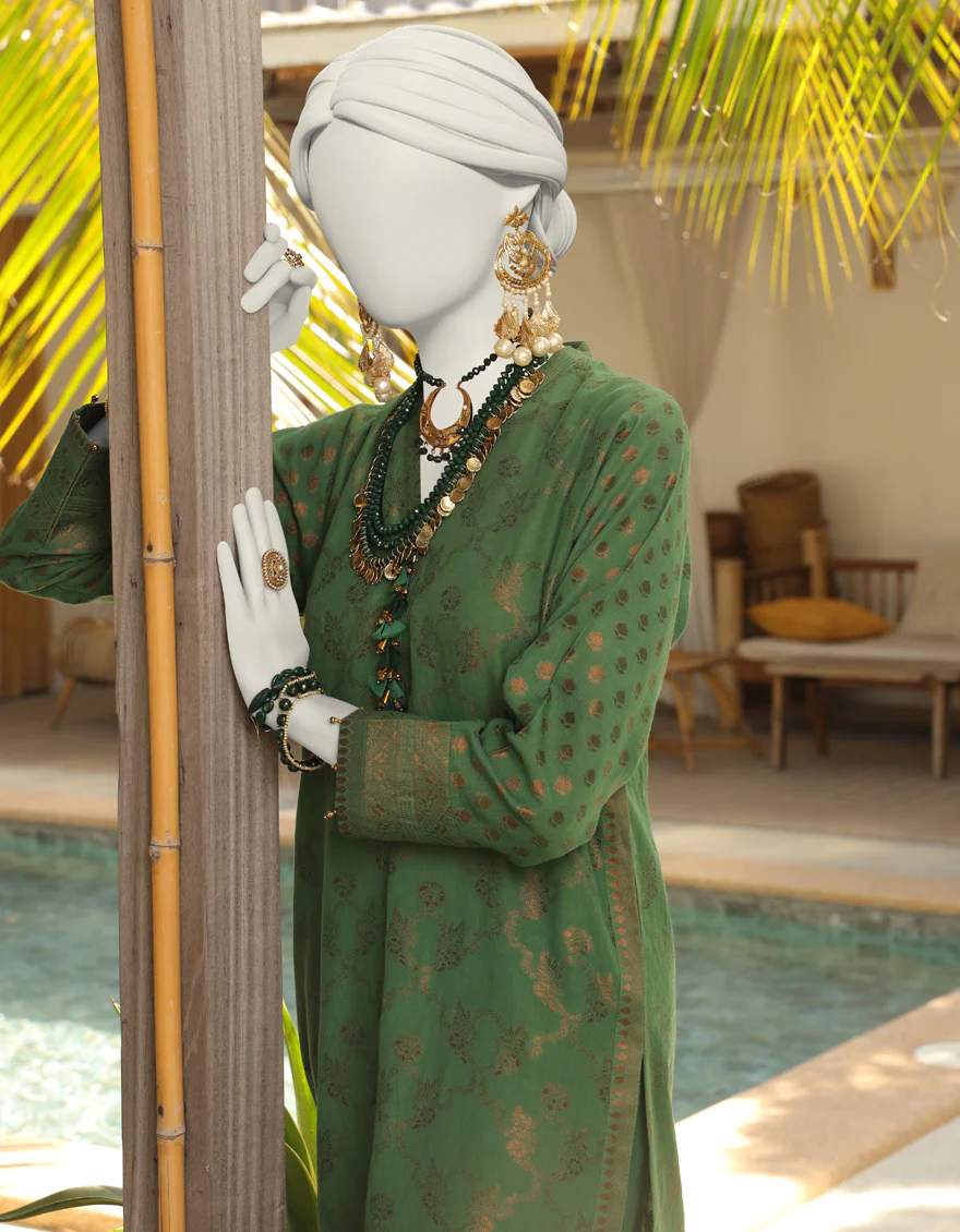 GREEN JACQUARD 1PC UNSTITCHED | JLAWN-S-JSU-24-912 UFAQ-4 - Image 3