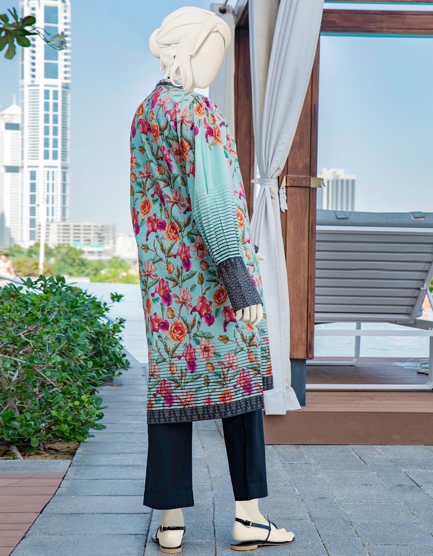 SEA GREEN LAWN 1PC UNSTITCHED | JLAWN-S-JSU-US-22-901 FLEUR - Image 2