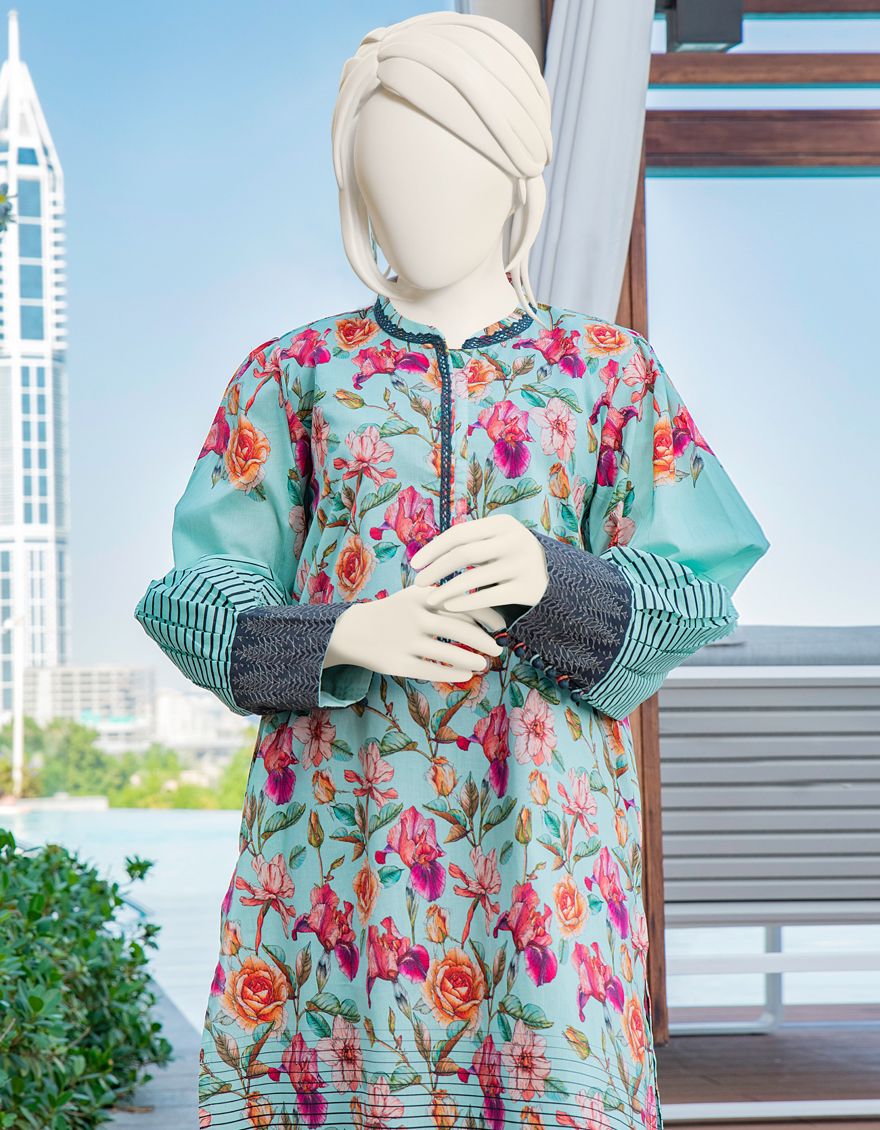 SEA GREEN LAWN 1PC UNSTITCHED | JLAWN-S-JSU-US-22-901 FLEUR - Image 4