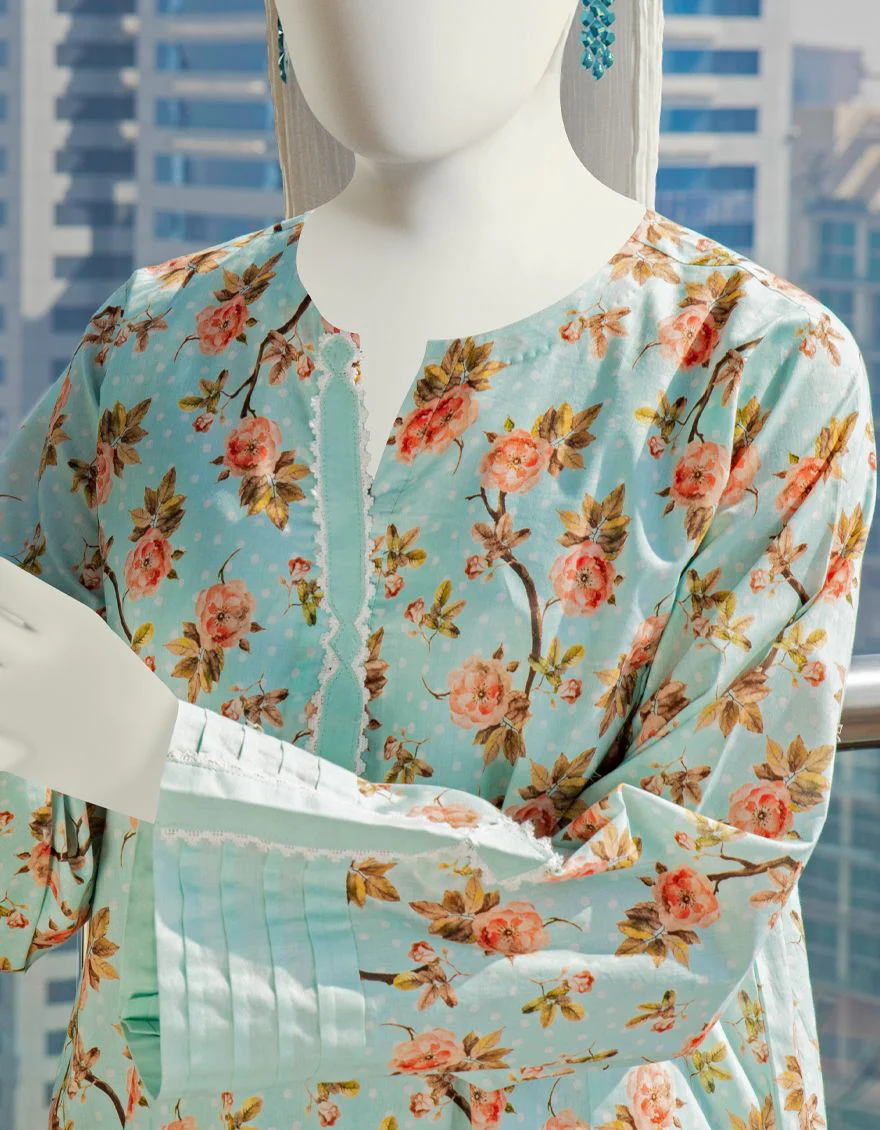 FEROZI LAWN 1PC UNSTITCHED | JLAWN-S-JSU-US-22-909 OCEAN SKY - Image 2