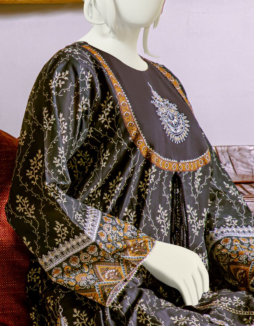 BLACK 1PC UNSTITCHED | JLAWN-S-JSU-US-22-913 ALLIUM - Image 2