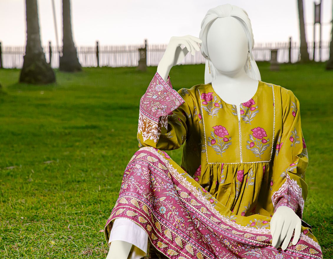 MAROON-GREEN LAWN 1PC UNSTITCHED | JLAWN-S-JSU-US-22-914 BALOTA - Image 3