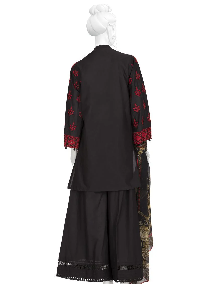BLACK 3PC UNSTITCHED | JLAWN-S-US-19-248/A BOLD SCHIFFLI - Image 2
