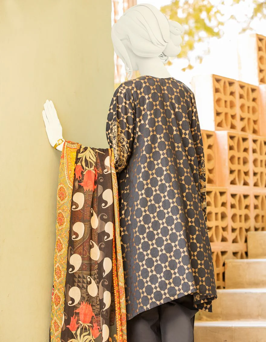 BLACK LAWN 3PC UNSTITCHED | JLAWN-S-US-20-245 KHIRMAN - Image 3