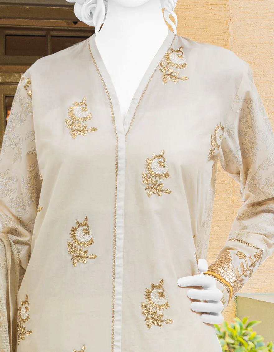 BEIGE LAWN 3PC UNSTITCHED | JLAWN-S-US-20-251 KASHGAR - Image 2