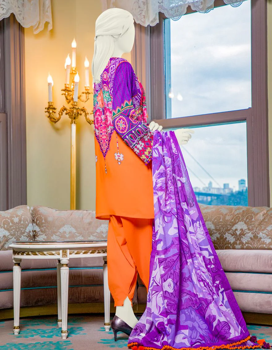 PURPLE LAWN 3PC UNSTITCHED | JLAWN-S-US-21-182 GULISTAN - Image 3