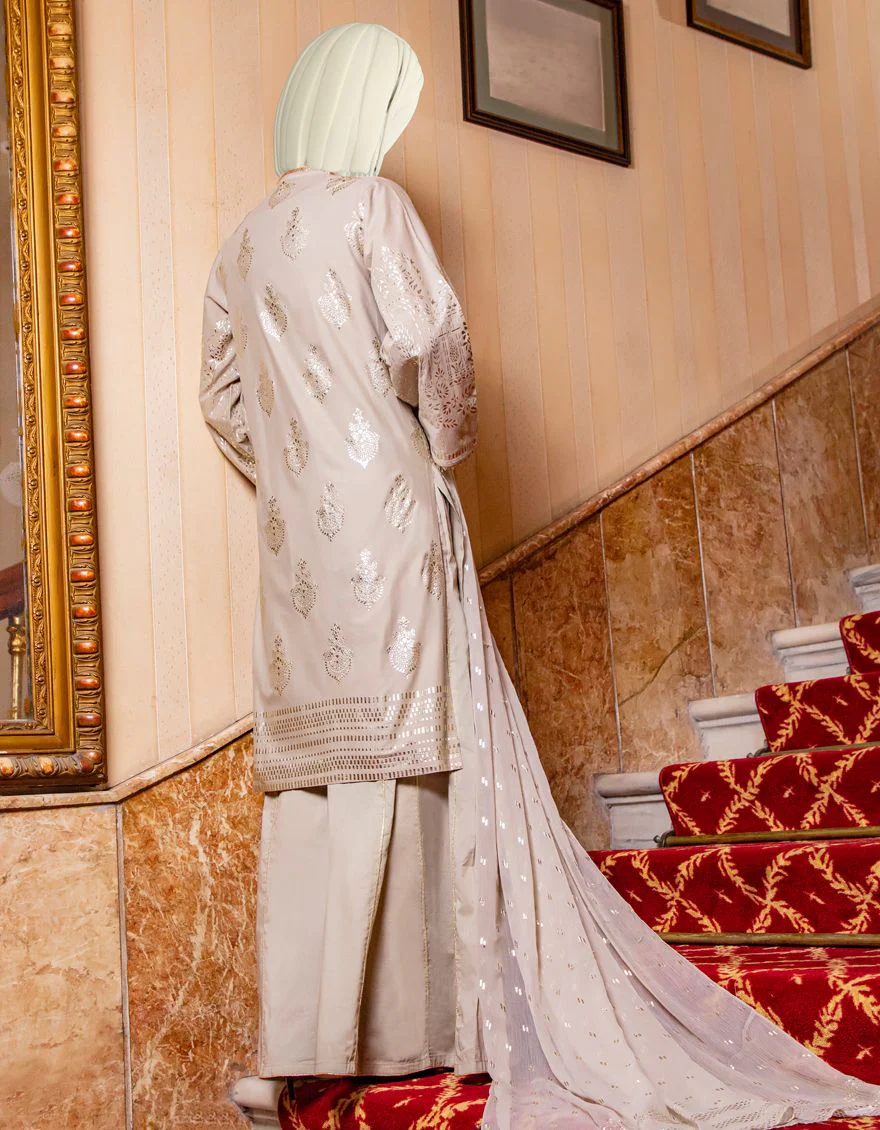 GREY LAWN 3PC UNSTITCHED | JLAWN-S-US-21-190 BAGH-E -BAHAR - Image 2