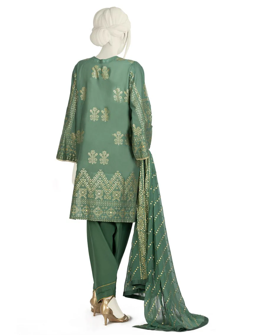GREEN LAWN 3PC UNSTITCHED | JLAWN-S-US-21-191 FERIT - Image 3